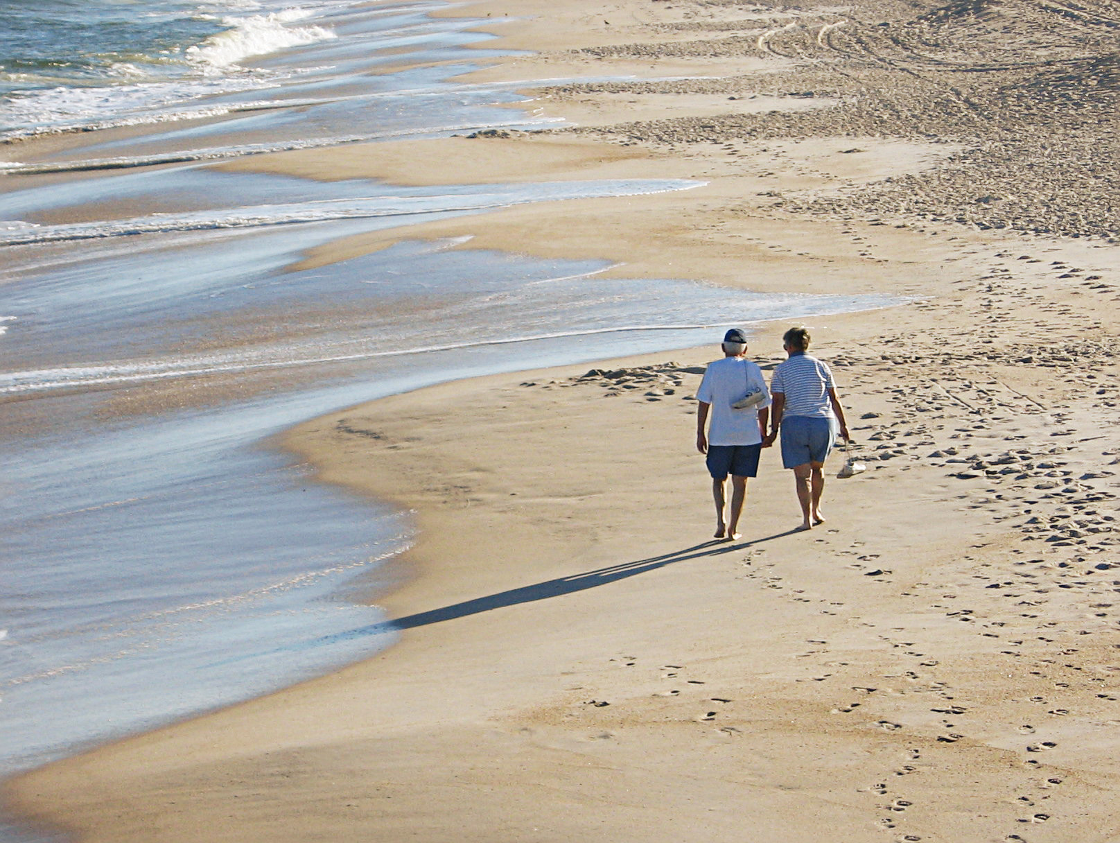 walking on the beach